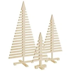 VidaXL Wooden Christmas Trees For Decoration 3 Pcs Solid Wood Pine