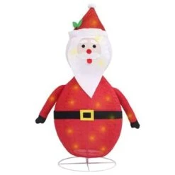 VidaXL Decorative Christmas Santa Claus Figure LED Luxury Fabric 120cm