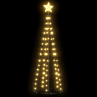 VidaXL Christmas Cone Tree Warm White 84 LEDs Decoration 50x150 Cm 3 VidaXL Christmas Cone Tree Warm White 84 LEDs Decoration 50x150 Cm