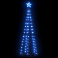 VidaXL Christmas Cone Tree Blue 84 LEDs Decoration 50x150 Cm