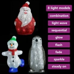 VidaXL LED Christmas Acrylic Santa Figure Indoor And Outdoor 28cm -VIDAXL DECOR SHOP image 2 328789 2