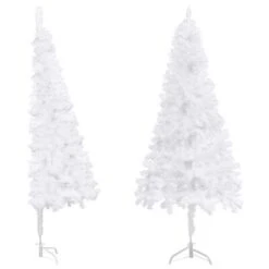 VidaXL Corner Artificial Christmas Tree White 240 Cm PVC