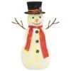 VidaXL Decorative Christmas Snowman Figure With LED Luxury Fabric 60cm