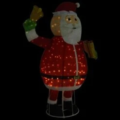 VidaXL Decorative Christmas Santa Claus Figure LED Luxury Fabric 180 Cm