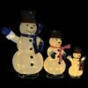 VidaXL Decorative Christmas Snowman Family Figures With LED Luxury Fabric -VIDAXL DECOR SHOP image 2 329765