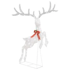 VidaXL Flying Reindeer Christmas Decoration 120 LEDs Gold Warm White -VIDAXL DECOR SHOP image 2 329769