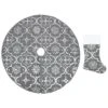 VidaXL Luxury Christmas Tree Skirt With Sock Grey 122 Cm Fabric -VIDAXL DECOR SHOP image 2 330282