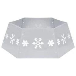 VidaXL Christmas Tree Skirt Silver And White Ø68x25 Cm