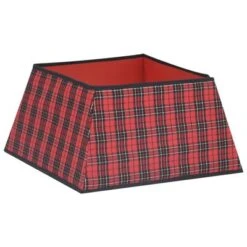 VidaXL Christmas Tree Skirt Red And Black 48x48x25 Cm