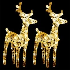 VidaXL Christmas Reindeers 2 Pcs Cold White 80 LEDs Acrylic -VIDAXL DECOR SHOP image 2 342678 2