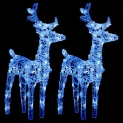VidaXL Christmas Reindeers 2 Pcs Multicolour 80 LEDs Acrylic 20 VidaXL Christmas Reindeers 2 Pcs Multicolour 80 LEDs Acrylic -VIDAXL DECOR SHOP image 2 342680 2