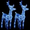 VidaXL Christmas Reindeers 2 Pcs Blue 80 LEDs Acrylic