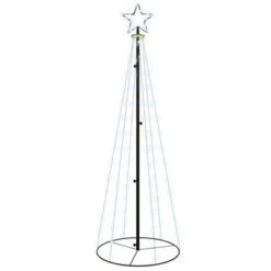VidaXL Christmas Cone Tree Cold White 108 LEDs 70x180 Cm