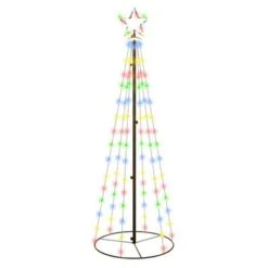 VidaXL Christmas Cone Tree Colourful 108 LEDs 70x180 Cm