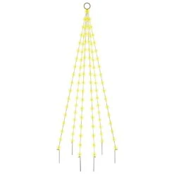 VidaXL Christmas Tree On Flagpole Colourful 108 LEDs 180 Cm -VIDAXL DECOR SHOP image 2 343518 1