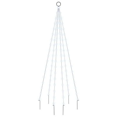 VidaXL Christmas Tree On Flagpole Cold White 108 LEDs 180 Cm 3 VidaXL Christmas Tree On Flagpole Cold White 108 LEDs 180 Cm