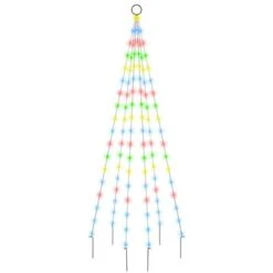 VidaXL Christmas Tree On Flagpole Colourful 108 LEDs 180 Cm