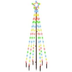 VidaXL Christmas Tree With Spike Colourful 108 LEDs 180 Cm