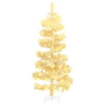 VidaXL Swirl Christmas Tree With Stand And LEDs White 150 Cm PVC 4 VidaXL Swirl Christmas Tree With Stand And LEDs White 150 Cm PVC - Image 2