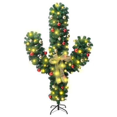 VidaXL Christmas Cactus With Stand And LED Green 150 Cm PVC 4 VidaXL Christmas Cactus With Stand And LED Green 150 Cm PVC - Image 2