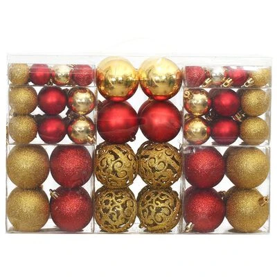 VidaXL Christmas Baubles 100 Pcs Gold And Wine Red 3 / 4 / 6 Cm 4 VidaXL Christmas Baubles 100 Pcs Gold And Wine Red 3 / 4 / 6 Cm - Image 2