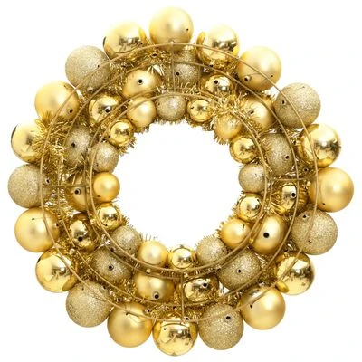 VidaXL Christmas Wreath Gold 45 Cm Polystyrene 4 VidaXL Christmas Wreath Gold 45 Cm Polystyrene - Image 2