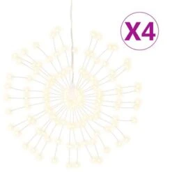 VidaXL Christmas Starburst Lights 140 LEDs 4 Pcs Warm White 17 Cm