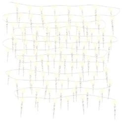 VidaXL Christmas Icicle Light 100 LEDs Warm White 10 M Acrylic PVC -VIDAXL DECOR SHOP image 2 356227 1