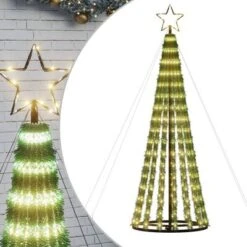 VidaXL Christmas Tree Light Cone 275 LEDs Warm White 180 Cm