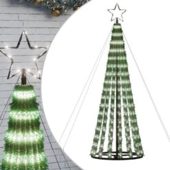 VidaXL Christmas Tree Light Cone 275 LEDs Cold White 180 Cm -VIDAXL DECOR SHOP image 2 358065 4
