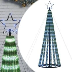 VidaXL Christmas Tree Light Cone 275 LEDs Cold White 180 Cm -VIDAXL DECOR SHOP image 2 358066 4