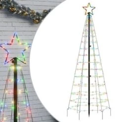 VidaXL Christmas Tree Light With Spikes 220 LEDs Colourful 180 Cm