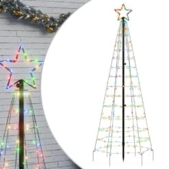 VidaXL Christmas Tree Light With Spikes 220 LEDs Colourful 180 Cm -VIDAXL DECOR SHOP image 2 358102 2