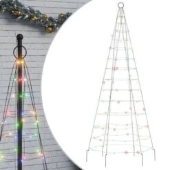 VidaXL Christmas Tree Light On Flagpole 200 LEDs Colourful 180 Cm