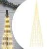 VidaXL Christmas Tree Light On Flagpole 3000 LEDs Warm White 800 Cm
