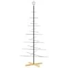 VidaXL Metal Christmas Tree With Wooden Base Black 180 Cm -VIDAXL DECOR SHOP image 2 359605