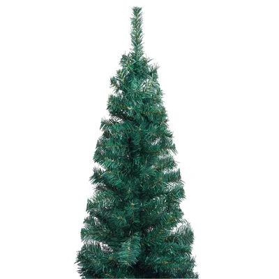 VidaXL Slim Artificial Christmas Tree With LEDs&Ball Set Green 240 Cm 5 VidaXL Slim Artificial Christmas Tree With LEDs&Ball Set Green 240 Cm - Image 3