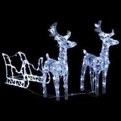 VidaXL Reindeers & Sleigh Christmas Decoration 240 LEDs Acrylic -VIDAXL DECOR SHOP image 3 3100420