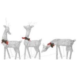 VidaXL Christmas Reindeers 6 Pcs Silver Cold White Mesh -VIDAXL DECOR SHOP image 3 3154248