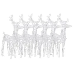 VidaXL Christmas Reindeers 6 Pcs Warm White 240 LEDs Acrylic -VIDAXL DECOR SHOP image 3 3154253
