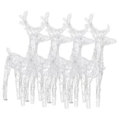 VidaXL Christmas Reindeers 4 Pcs Cold White 160 LEDs Acrylic -VIDAXL DECOR SHOP image 3 3154255