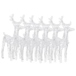 VidaXL Christmas Reindeers 6 Pcs Cold White 240 LEDs Acrylic -VIDAXL DECOR SHOP image 3 3154256