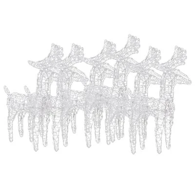 VidaXL Christmas Reindeers 6 Pcs Multicolour 240 LEDs Acrylic 5 VidaXL Christmas Reindeers 6 Pcs Multicolour 240 LEDs Acrylic - Image 3