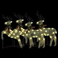 VidaXL Christmas Reindeers 4 Pcs Gold 80 LEDs -VIDAXL DECOR SHOP image 3 3154264