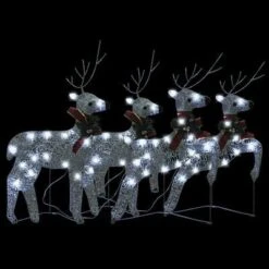 VidaXL Christmas Reindeers 4 Pcs Silver 80 LEDs -VIDAXL DECOR SHOP image 3 3154267