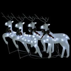 VidaXL Christmas Reindeers 4 Pcs White 80 LEDs -VIDAXL DECOR SHOP image 3 3154270