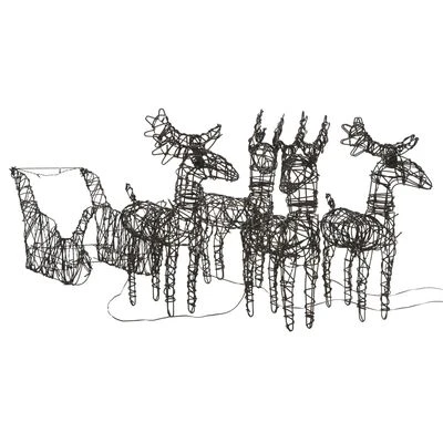 VidaXL Christmas Decoration Reindeers&Sleighs 240 LEDs Warm White Rattan 5 VidaXL Christmas Decoration Reindeers&Sleighs 240 LEDs Warm White Rattan - Image 3