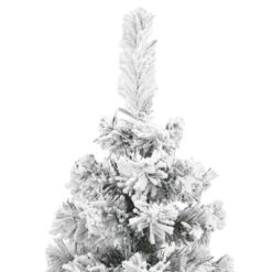 VidaXL Slim Artificial Christmas Tree With Flocked Snow Green 150 Cm PVC -VIDAXL DECOR SHOP image 3 320953
