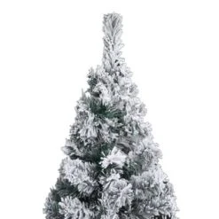 VidaXL Slim Artificial Christmas Tree With Flocked Snow Green 180 Cm PVC -VIDAXL DECOR SHOP image 3 320954
