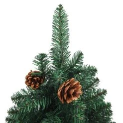 VidaXL Slim Christmas Tree With Real Wood And Cones Green 150 Cm PVC -VIDAXL DECOR SHOP image 3 320957